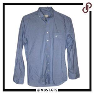 Rye 51 Small Blue with Graphic Small Print LS‎ Button Down Shirt